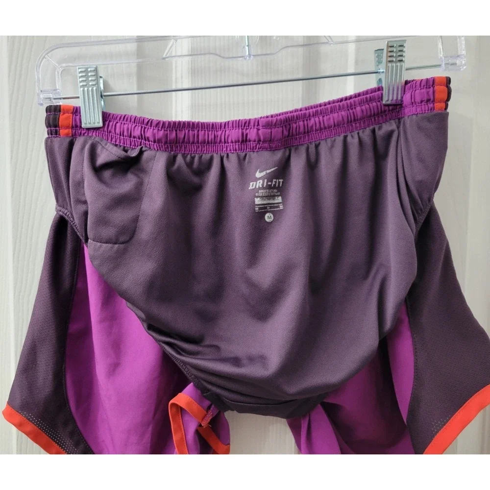 Nike Dri-Fit Womens Running Shorts Purple Size Medium Lined Excellent Pre-owned